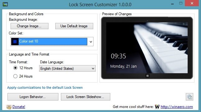 Windows 8 Lock Screen Customizer