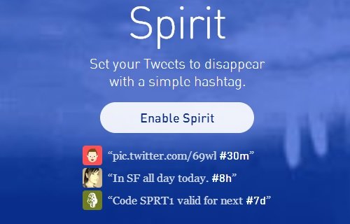 Self Destruct Your Twitter Tweets with Twitter Spirit