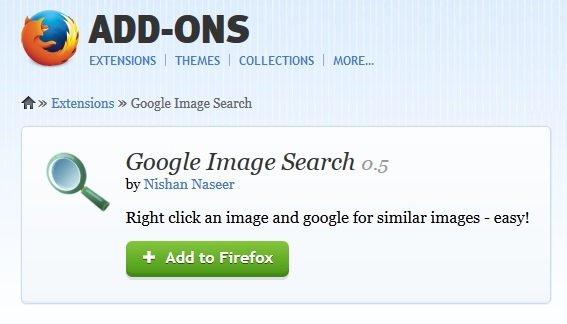 Google Image Search Firefox Addon