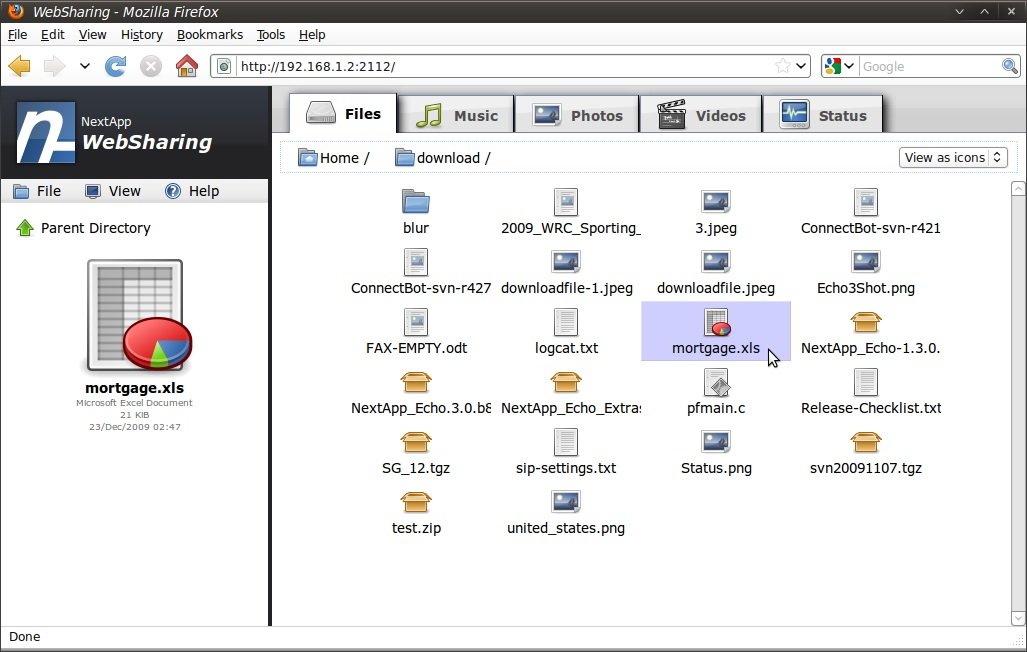 Websharing File Explorer