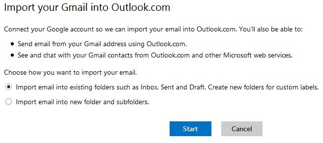 Import Gmail to Outlook
