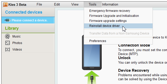 samsung s5 driver failed to install