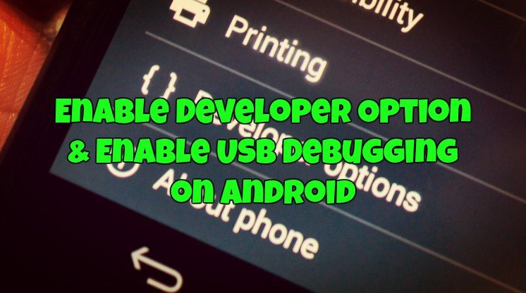 Enable Developer Option & Enable USB Debugging on Android