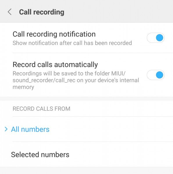 Record All Calls on MIUI phone