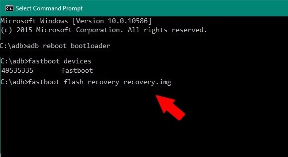 fastboot flash recovery recovery.img